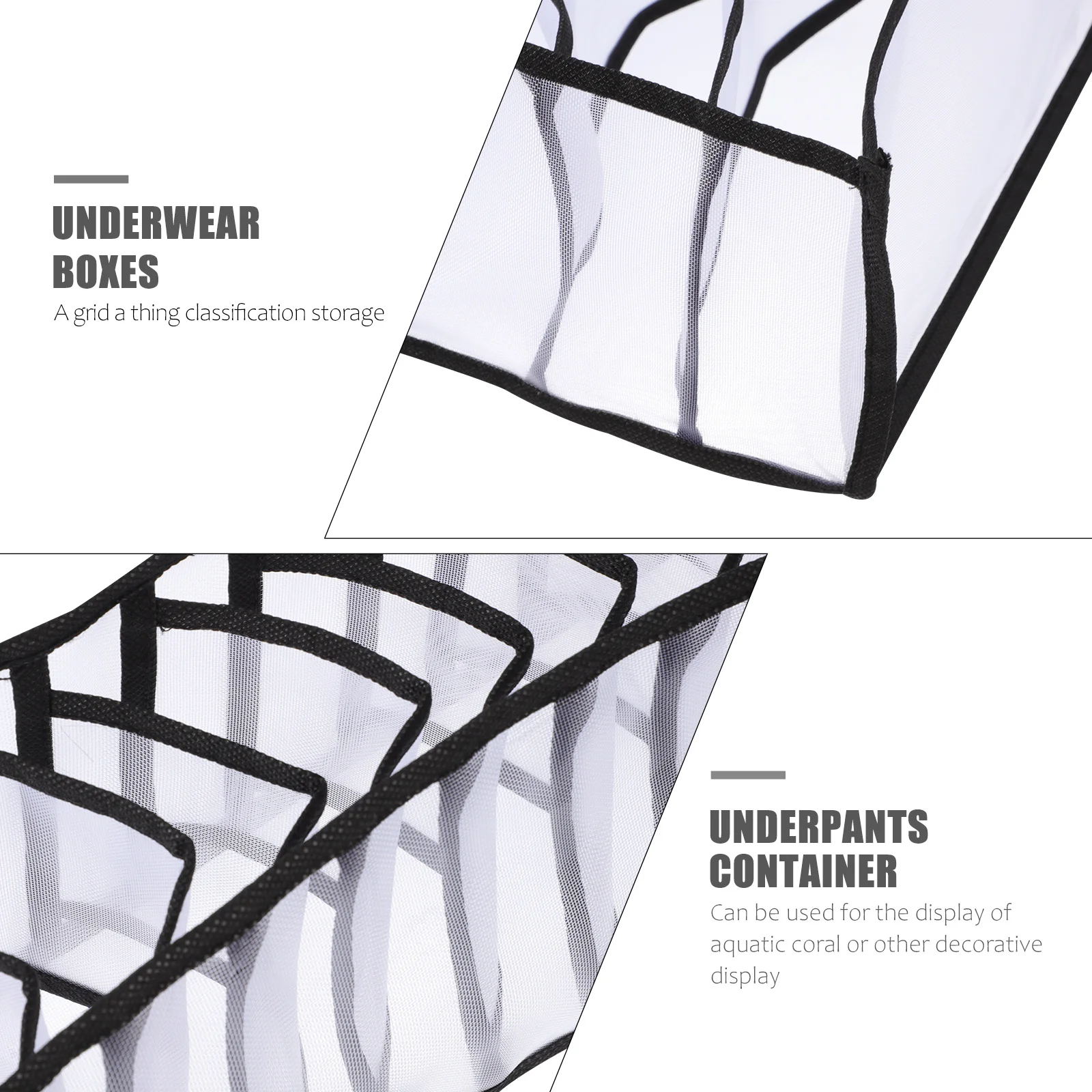 

1Set Underwear Sock Organizer Mesh Storage Box Nylon Material Bedroom Storage Container Household Supplies