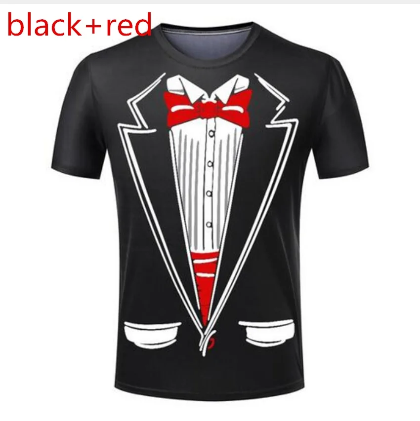 New Fashion Tuxedo Funny Men T Shirts Sports Tees 3D Print Tshirts Casual T-shirt Man Clothing Plus Size Short Sleeve