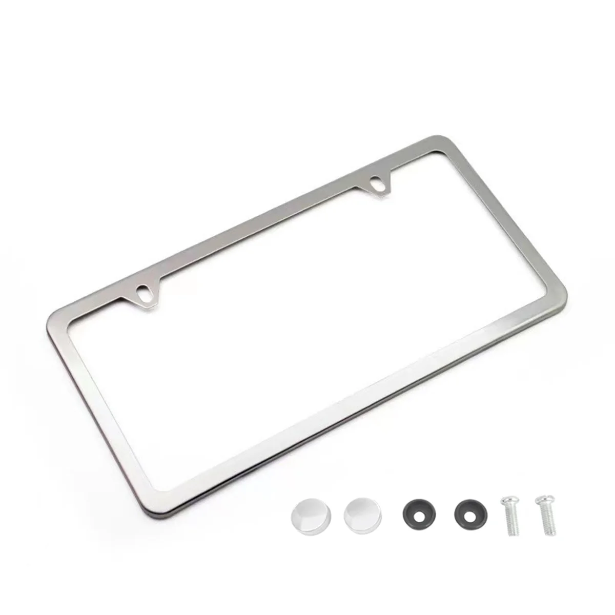 Stainless steel sharp Angle narrow edge ultra-thin license plate frame with 2 holes images - 6