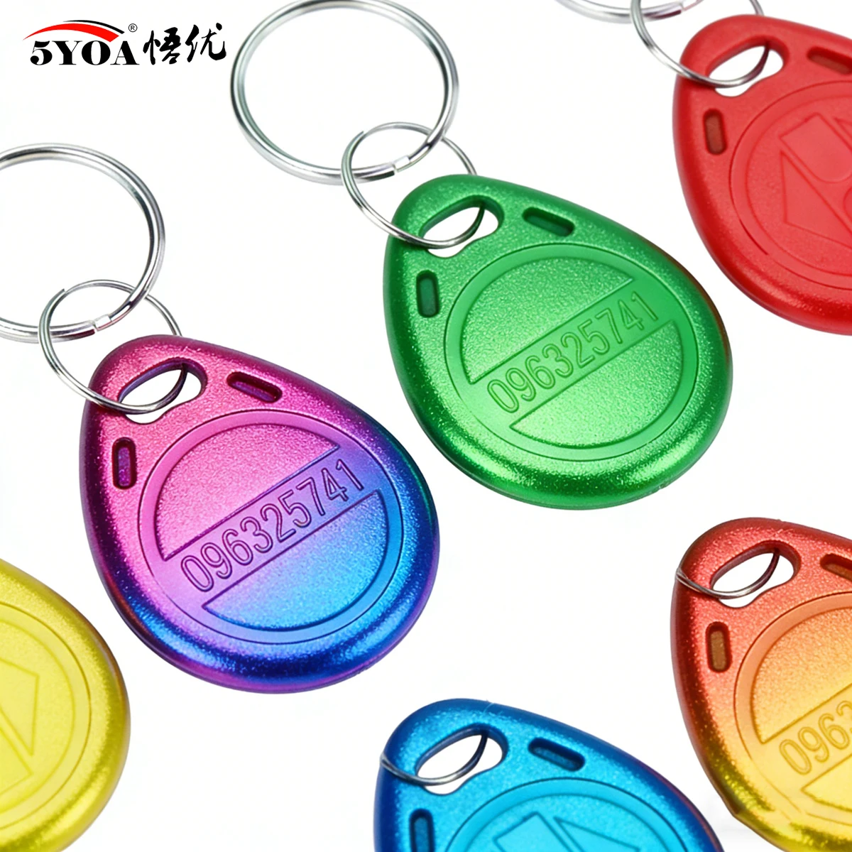 5YOA 10pcs 125KHz RFID TK4100 EM4100 Proximity Keyfobs Smart Secure Access Control ID Keychain Token Tag for Door Entry