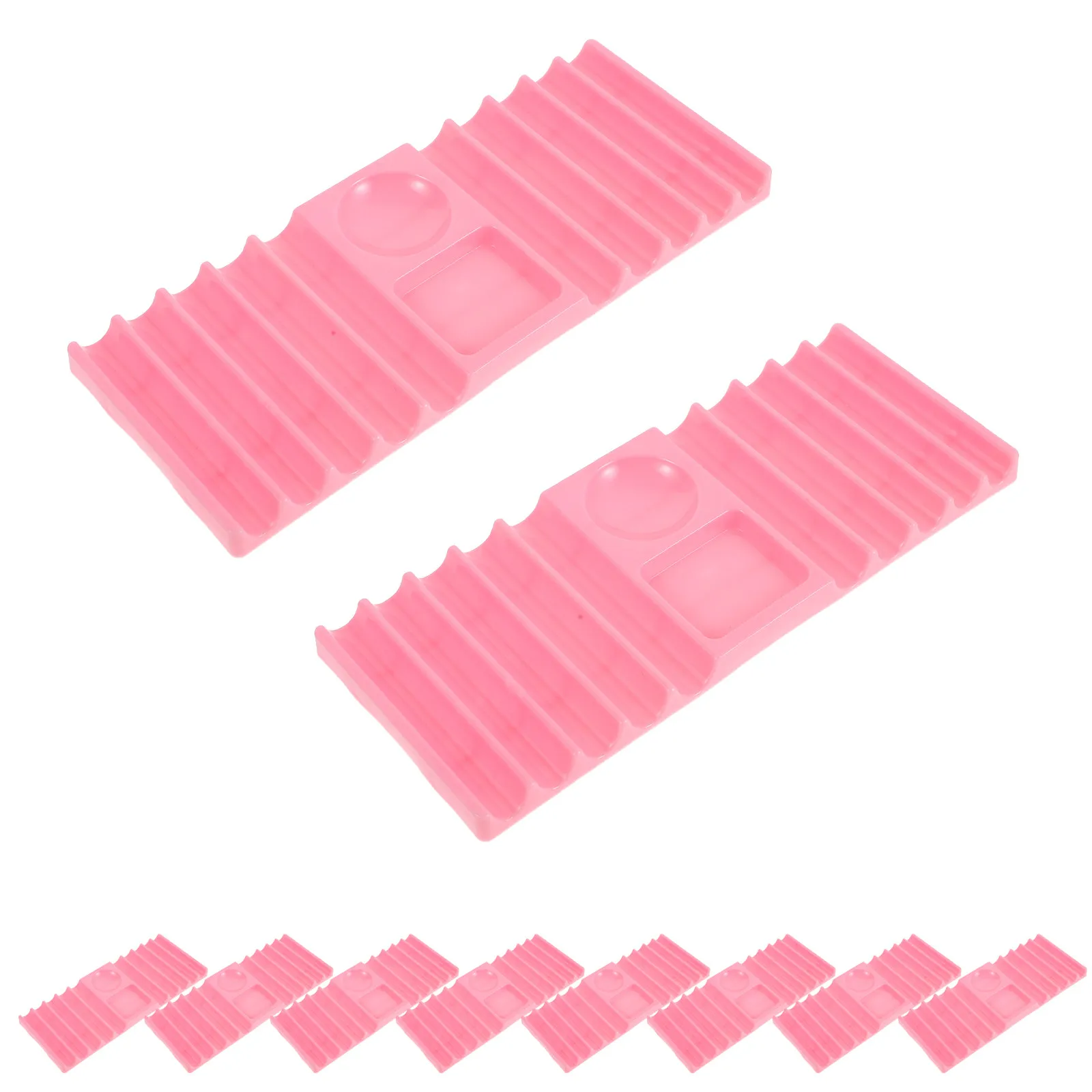10Pcs Nail Art Display Rack Multi Functional Acrylic Brush Holder Palette Portable Nail Organizer Tray Manicure Storage Stand