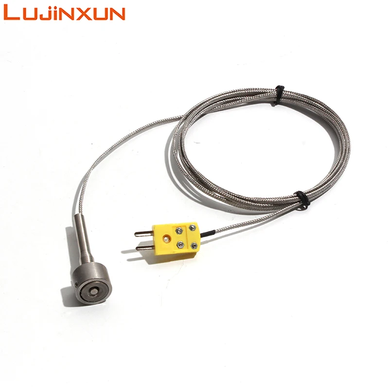 Мощный магнитный адсорбционный термопарный датчик температуры Lujinxun, разъем типа K 0-350 градусов с экранированным проводом из нержавеющей стали