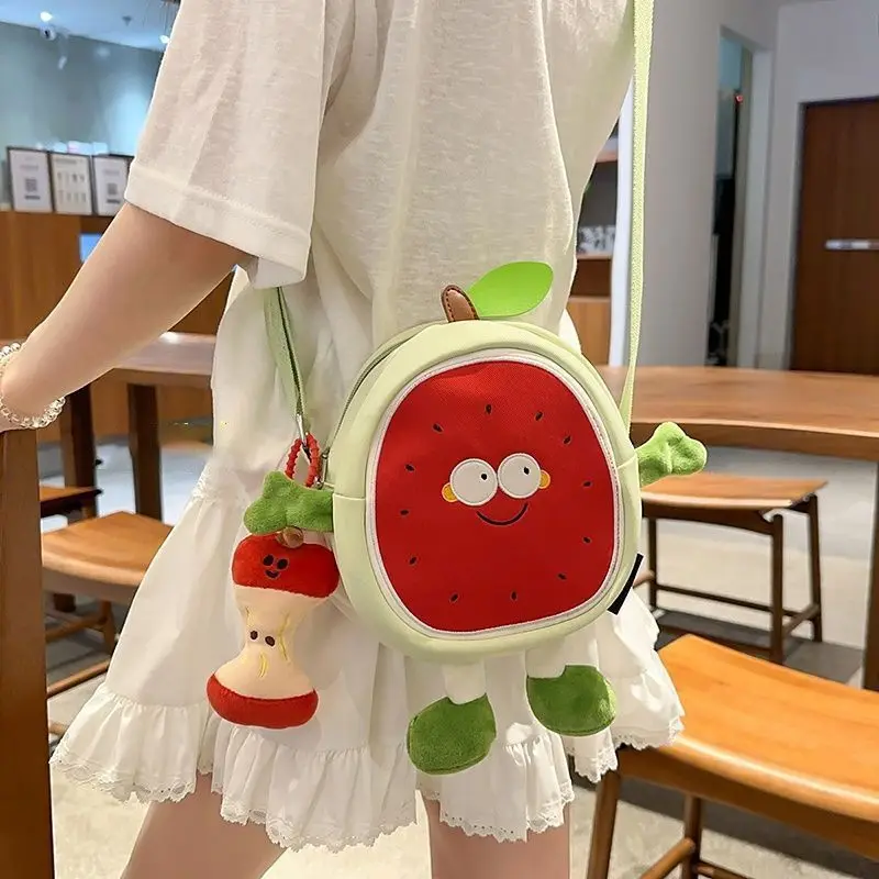 Red Pink Beige Cute Watermelon smile hands footShape Crossbody Bag Cartoon Fruit Shoulder Bag Kawaii Sling Purse for Women Girls