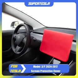 For Tesla Model 3 Y Screen Protector Waterproof Fabric Navigation Cover 2024 Auto Interior Accessories 2023-2017