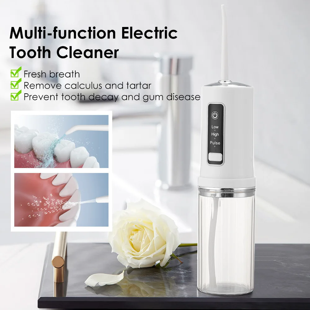 

Portable Smart Electric Oral Irrigator Water Flosser 4 Jets 3 Modes Rechargeable Dental Water Jet Irrigator Dental Teeth Cleaner