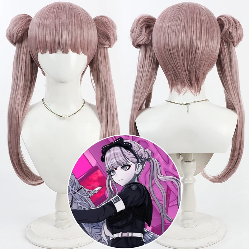 The Hundred Line Kako Tsukumo Cosplay Wig 60cm Long Double Ponytail Hair Last Defense Academy Halloween Party Women Girls