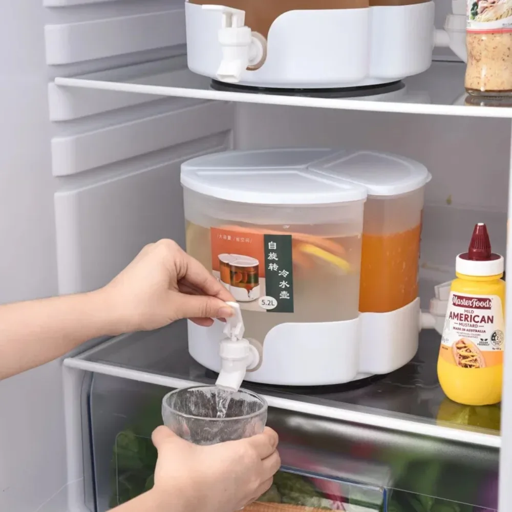 5.2L Water Dispenser with Faucet 360 ° Rotary Juicer 3 Compartments Detachable Water Dispenser Juicer