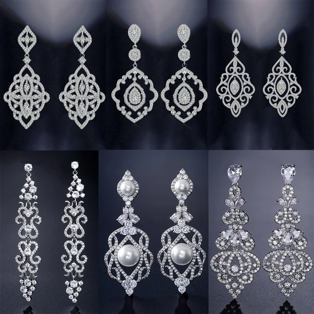 ZAKOL marka elegancka pusta geometryczna cyrkonia spadek zwisają kolczyk dla kobiet luksusowe błyszczące CZ Wedding Pary długie akcesoria do uszu