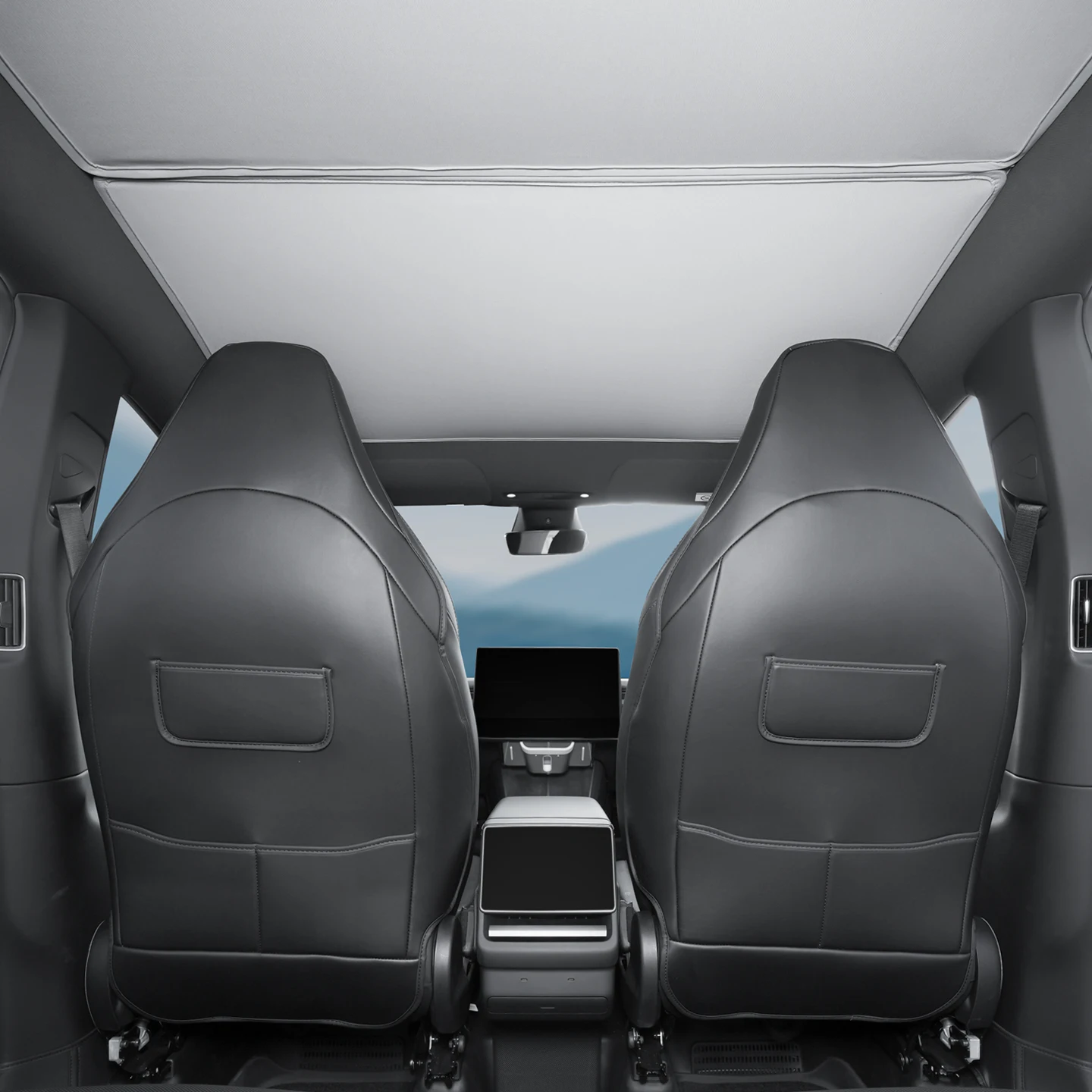For 6-Seater Tesla Model YL Seat anti Kick Pad, First Row Seat Back Protection Pad, Anti-Wear and Scratch Protection Plate, 2pcs