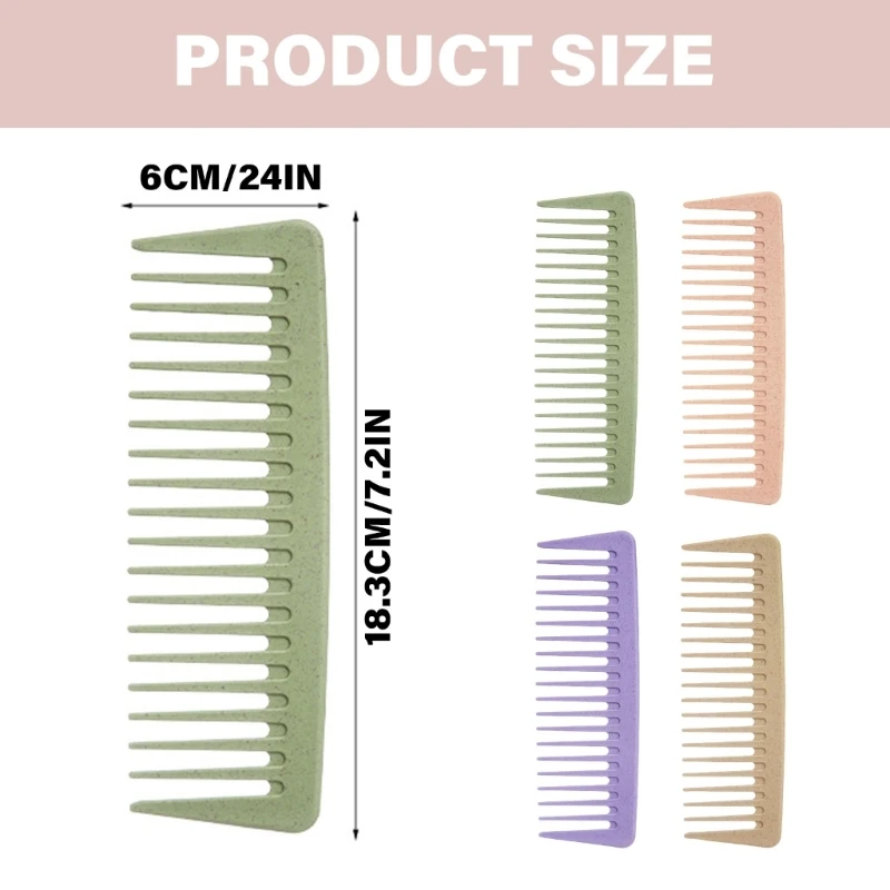Travel Friendly Wide Tooth Hair Comb for Gentle Detangling and Minimal Hair Loss Safe Plastic Comb for Women and Men