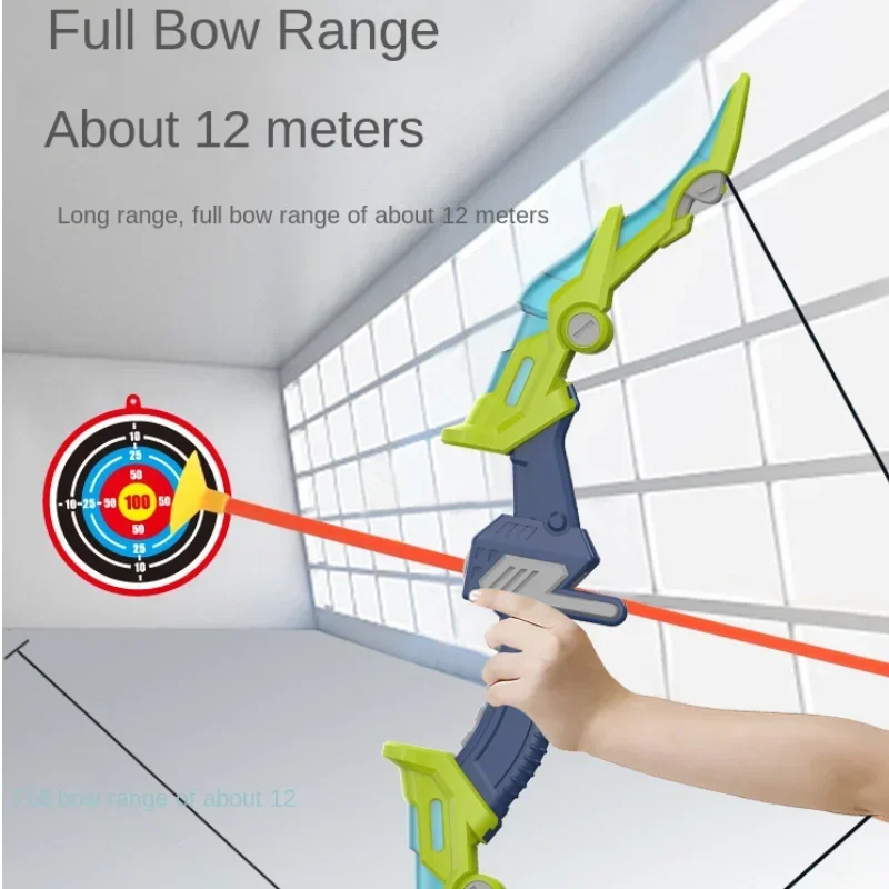 2PC Set Bambini Tiro con l'arco Giocattoli Luci Arco Freccia Balestra Sport all'aria aperta Ventosa Bersaglio Casa Morbida Frecce Ragazzo Tiro Giocattolo Gioco