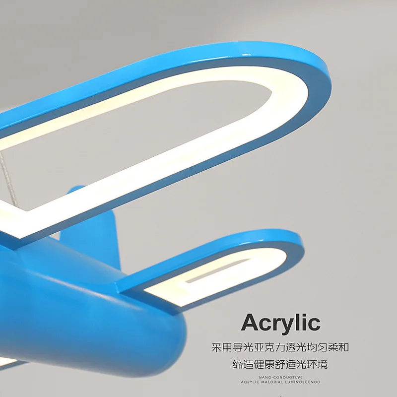 غرفة أطفال جديدة وبسيطة وحديثة، وأضواء قلادة لغرفة نوم الذكور والإناث، وأضواء طائرة إبداعية لحماية العين من LED #6