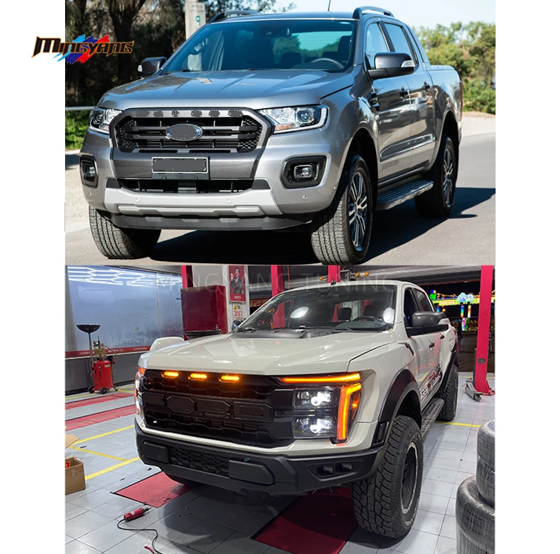 PP Plastic T6 T7 T8 Upgrade to F150 Raptor 2025 Facelift Car Bumper Accessories Bodykit for Ford Ranger 2012-2021 Body Kit