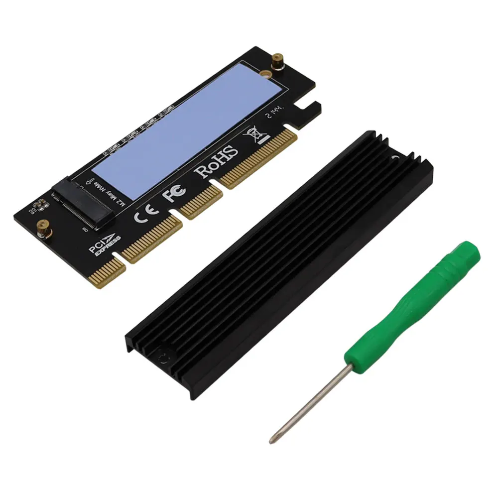 

Карта адаптера M.2 PCIe NVMe SSD-PCI-E Express 3,0 X4 X8 X16, 2280 мм, с радиатором и термоподушкой