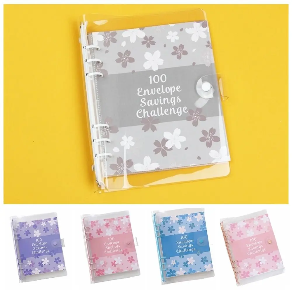 Financial Management 100 Envelope Savings Challenge 100 Envelope Loose-Leaf Binder A5 Budget Binders Set Cherry Blossom