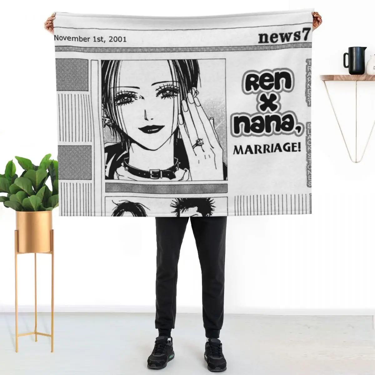 Nana Osaki Engaged with Ren Throw Blanket Blankets For Bed Nap Decorative Beds Bed covers for babies For Baby Blankets