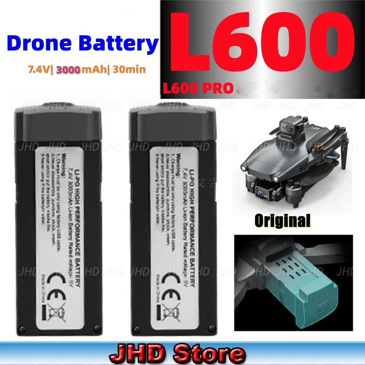 JHD L600 PRO Bateria LYZRC Oryginalna bateria L600 PRO 7.4V 3000mAh 30min Bateria Fly do L600PRO Bateria do drona Hurtownia