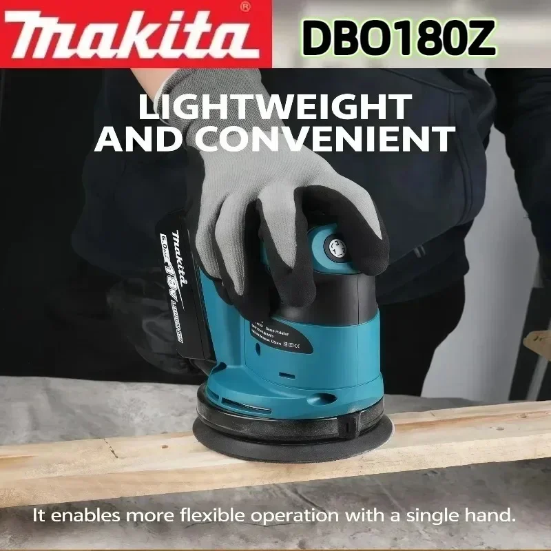 Makita DBO180Z 18V Brushless Cordless Bare 125mm Random Sander 3 Speed For DIY Drywall Putty Surface Polishing Work home