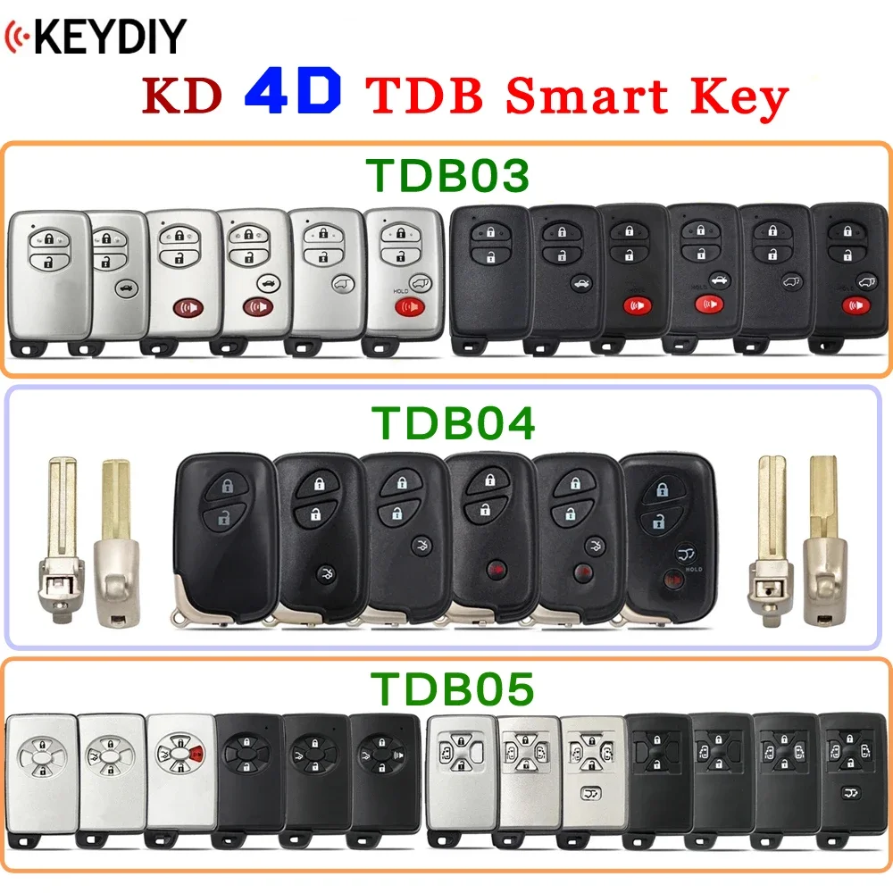 

KEYDIY TDB03 TDB04 TDB05 Universal KD TDB 4D Smart Key For Toyota For Lexus FCC ID: 0140 3370 5290 F433 A433 0500 6601 0111 6221