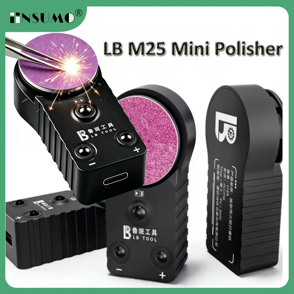 Luban M25 Mini Fire Wind Wheel Cordless Mini Grinder 10 Speed Adjustable Reversible for Blade Tweezer Polishing and Grinding