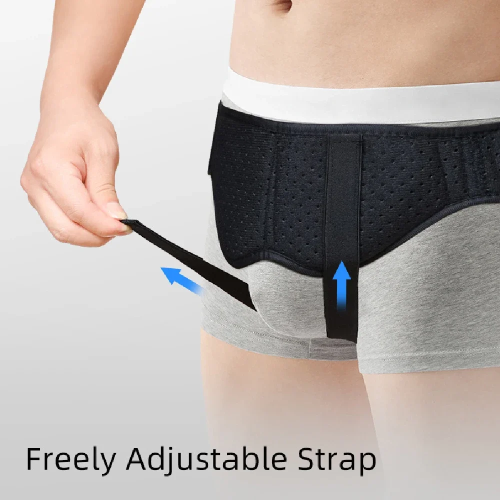 1Pc Breathable Hernia Support Belt Truss Left Right Side Groin Brace with Removable Compression Pads Pre Post Surgical Care view 4