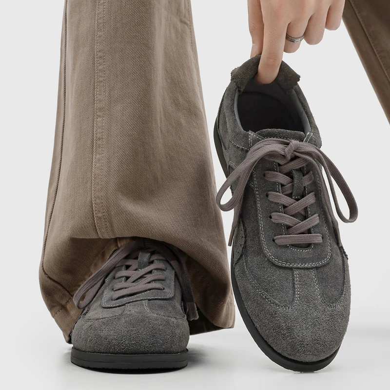Men New Spring Autumn Frosted Splicing Casual Shoes High-quality Flat Bottom Anti Slip Exquisite Delicate Outdoor Hiking Shoes