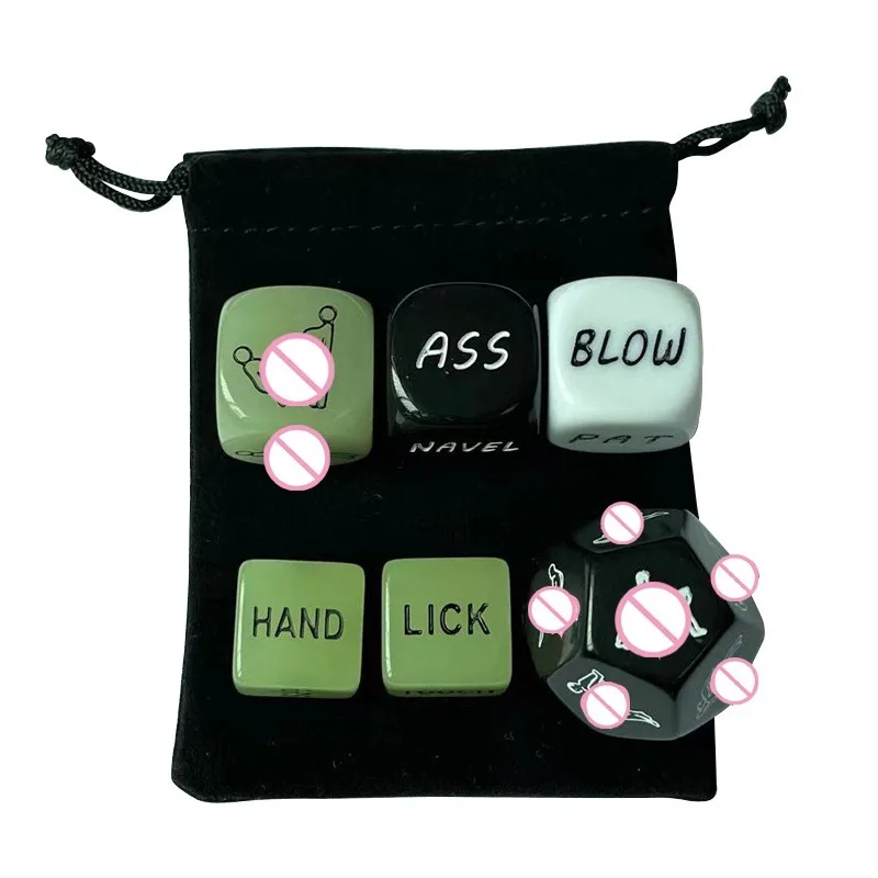 Noctilucent Sexy Dice Set, Postura divertida do amor do adulto, Jogo do casal, Posição de amantes eróticos, Role Play, Romantic Party Toy, 1 Set