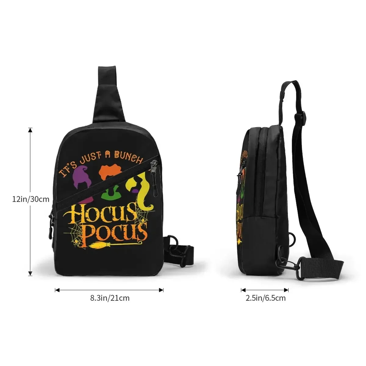 Cool Hocus Halloween Night Pocus Sling Bags Cycling Camping Men\'s Witch Horror Movie Crossbody Chest Backpack Shoulder Daypack