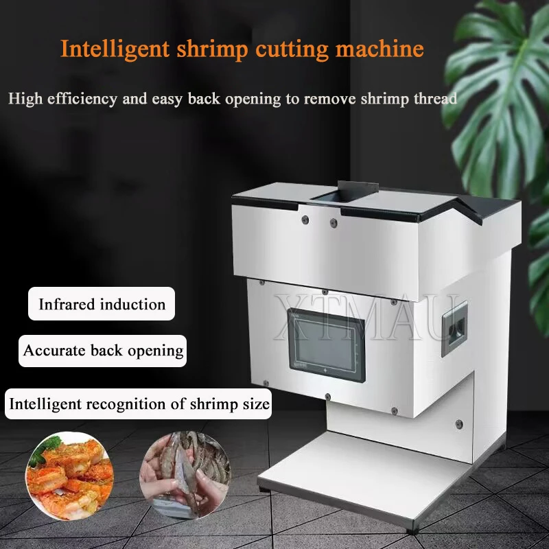

High Efficiency Stainless Steel Automatic Prawn Halves Shrimp Deveiner Back Cutting Machine