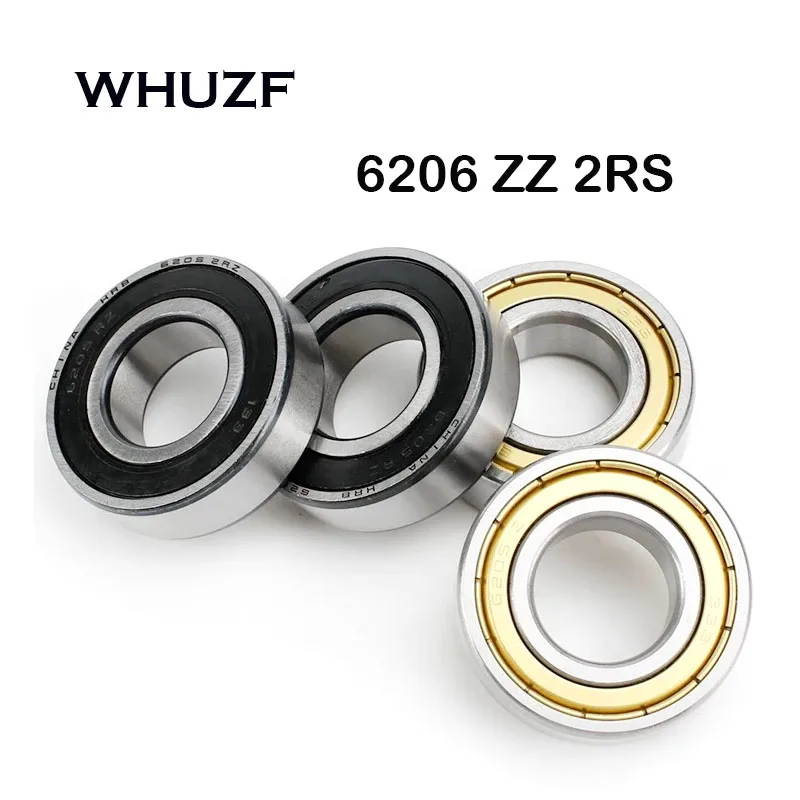 bearing 30mm 2pcs 6206RS 6206ZZ Bearing ABEC-7 30*62*16mm Deep Groove 6206 2RS 6206 2Z Ball Bearings 180206 RS 6206 2RS 6206-2Z
