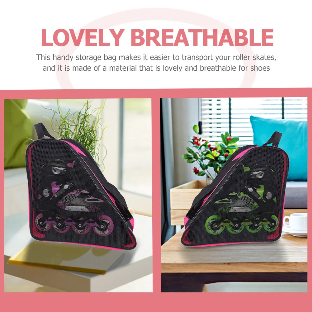 

Roller Skate Bag Breathable Skates Shoe Storage Portable Organizer Zippered Packing Case Handheld Carrier for Outdoor Use