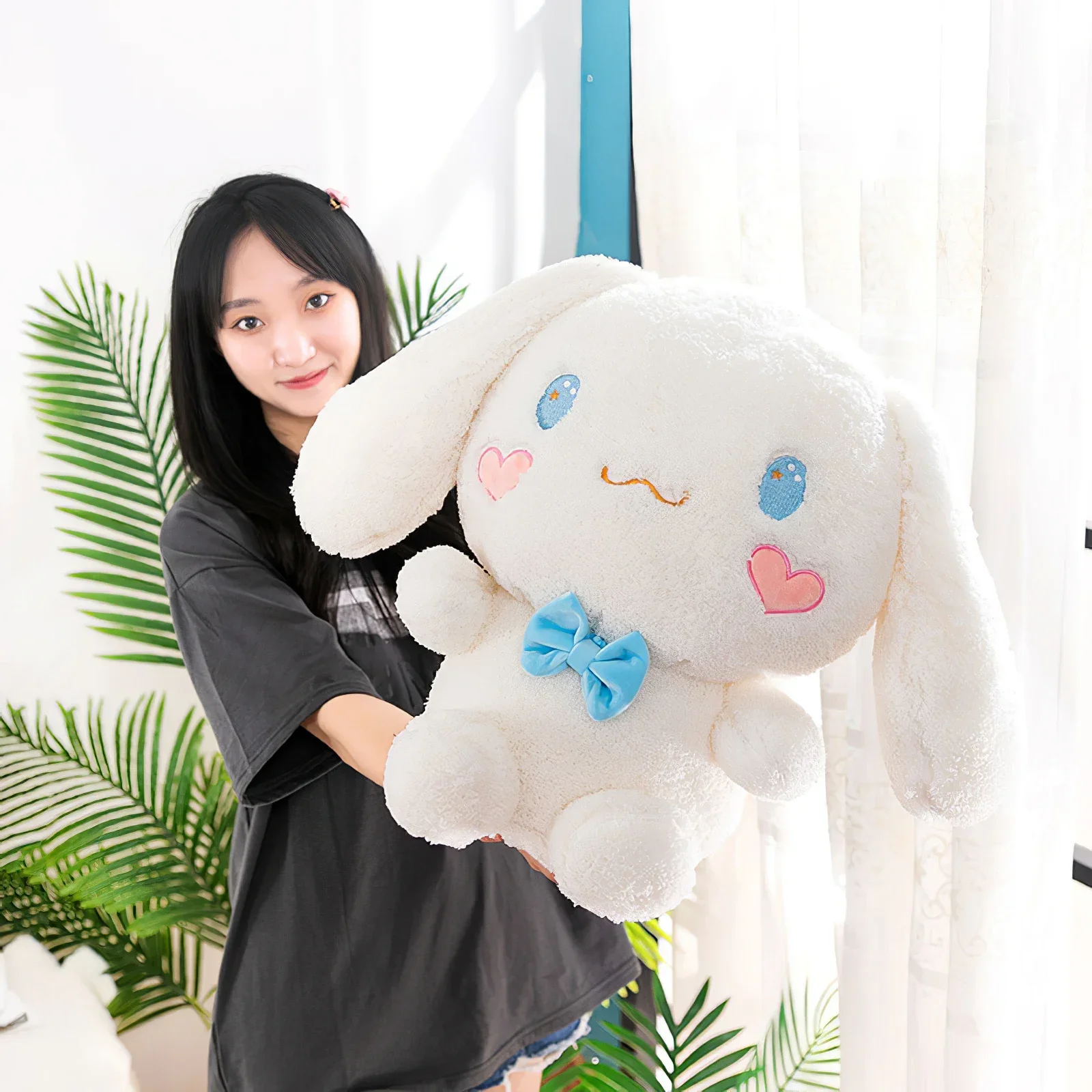 60cm Kawaii Sanrio Cinnamoroll Plush Doll Anime Cartoon Big Eared Dog Plushies Soft Stuffed Toy Pillow Decor Cushion Girls Gift