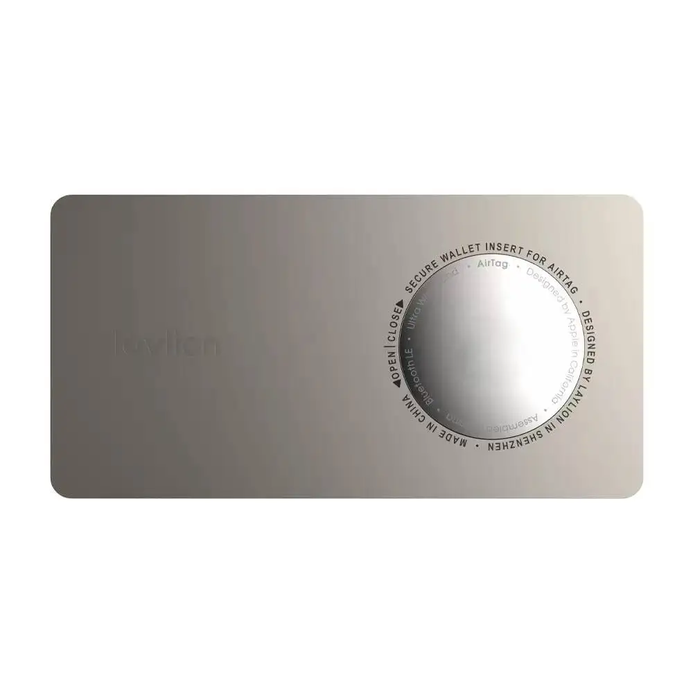 Ultra-Thin 1mm Aluminum AirTag Card for Wallet Anti-Loss Metal Tracker Insert with Secure Twist Lock & Edge Slot Design