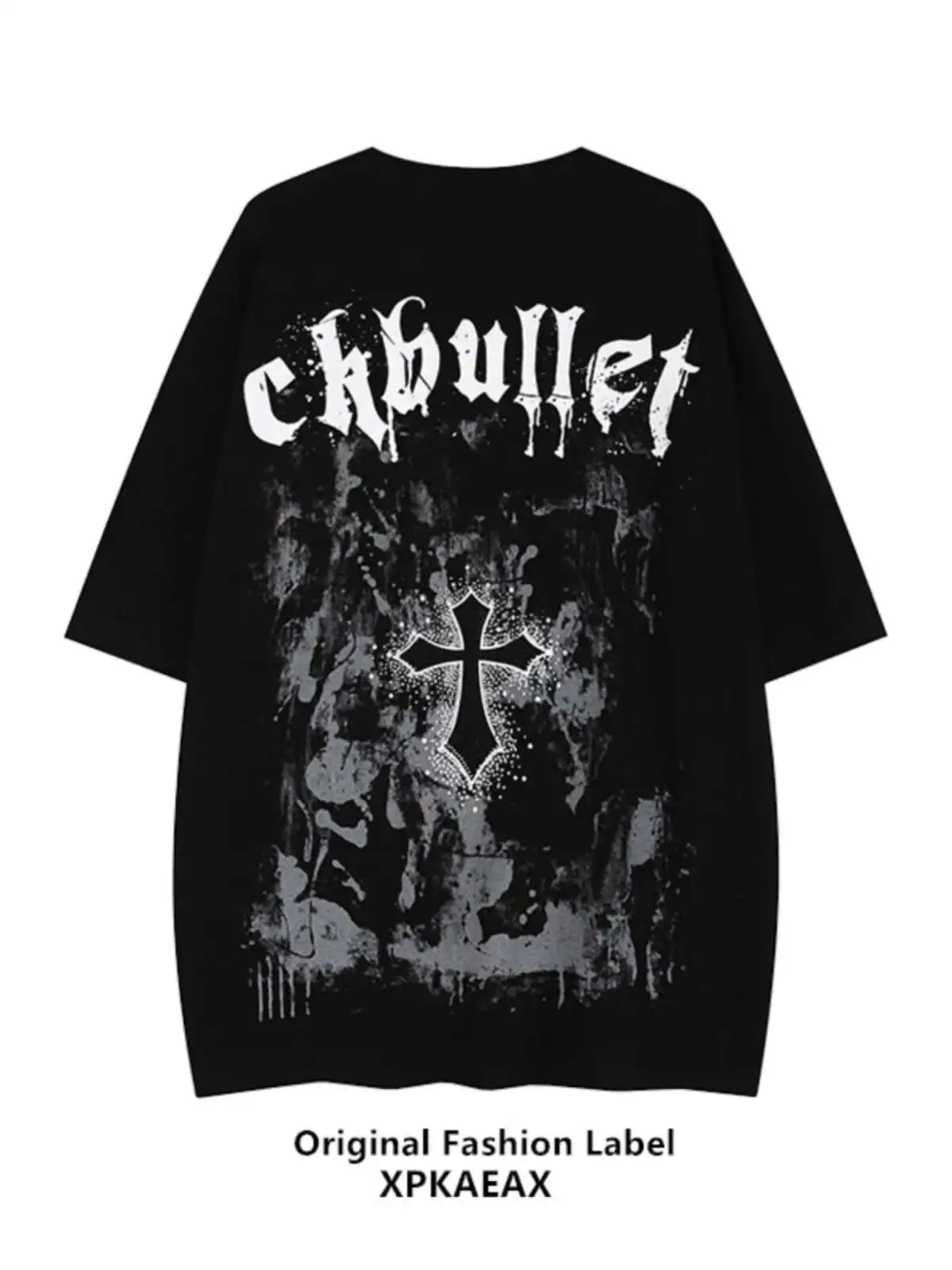 

Man Women T-shirt Brand INS Dark Cross T-Shirt Printed Short Sleeve American High Street Hip-Hop Half Sleeve