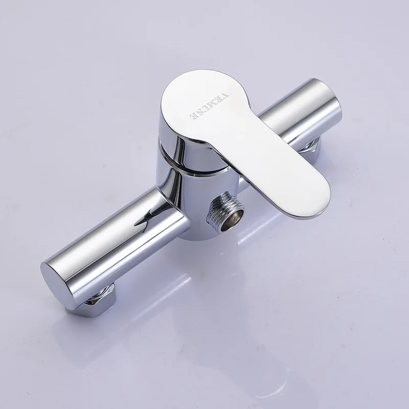 1pc Bathtub Faucet Stainless Steel Chrome Bathroom Hot And Cold Mixing Valve Taps Thread G1/2' Wall Mounted