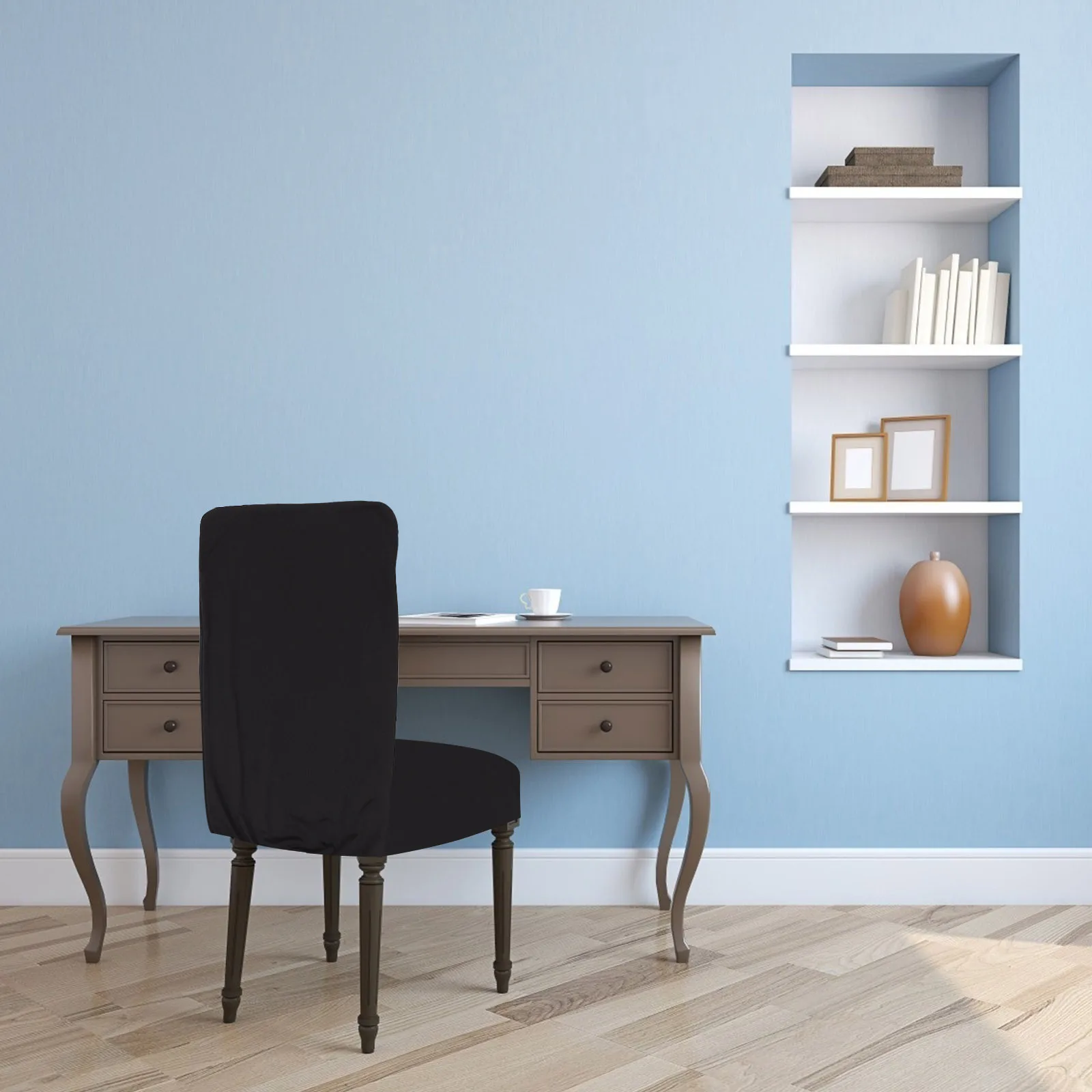 

Черные эластичные чехлы на стулья, сверхпрочный чехол на стул из полиэстера для обеденных стульев, домашний декор, использование на свадьбу