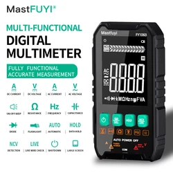 MASTFUYI Professional Smart Digital Multimeter AC DC Voltage Current Capacitor Ohmmeter NCV Hz Diode Electrician Multimeter