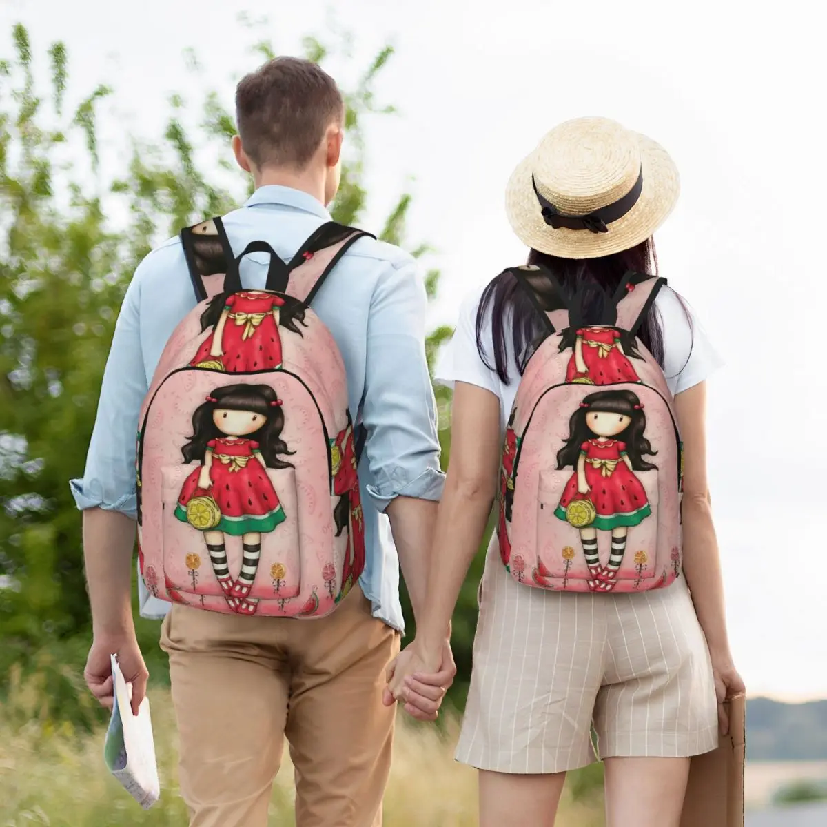 Santoro Gorjuss para hombre y mujer, mochila escolar para estudiantes, sandía, para universidad, al aire libre