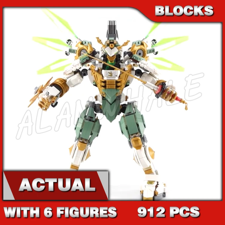 912pcs Shinobi Lloyd's Titan Mech Samurai Highly Posable Robot Detachable Flyer 11331 Building Block Sets Compatible With Model