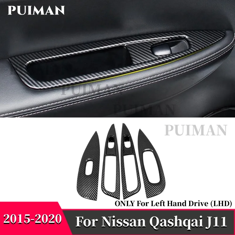 

LHD For Nissan Qashqai J11 Rogue Sport 2015-2018 2019 2020 ABS Car Door Armrest Window Glass Lift Switch Button Trim Accessories