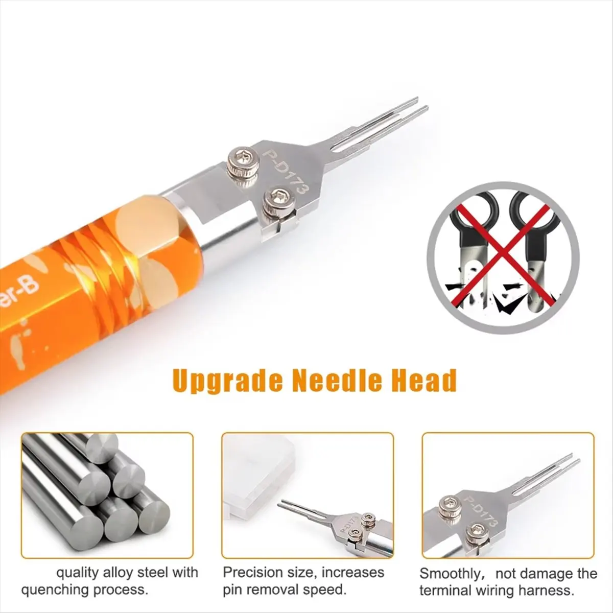 -D173 Ejector Rod Pin Extractor,Mini-Fit Jr Extraction Tool(Equivalent to Molex 11-03-0044),Terminal Release Tool-TCES