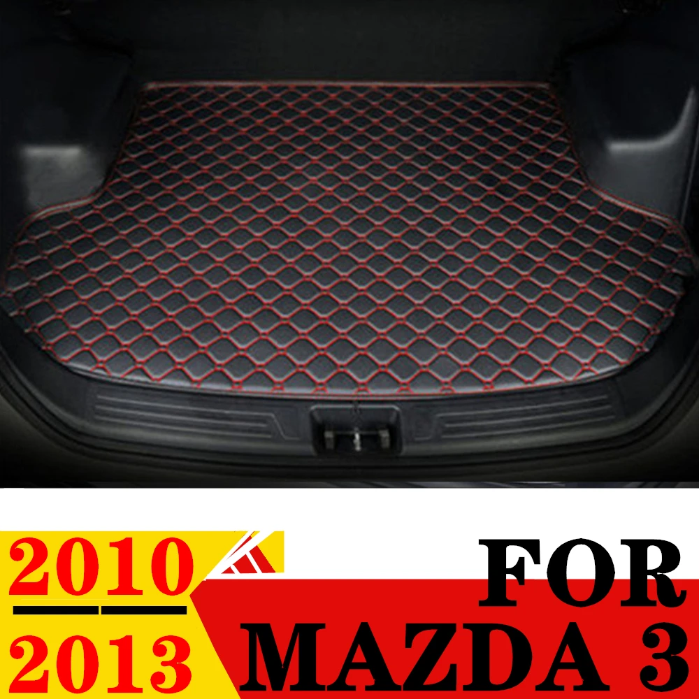 Car Trunk Mat For Mazda 3 M3 2013 2012 2011 2010 Flat Side Rear Cargo Protect Carpet Liner Cover Tail Boot Tray Pad AUTO Parts