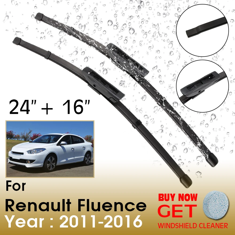 

Car Wiper Blade For Renault Fluence 24"+16" 2011-2016 Front Window Washer Windscreen Windshield Wipers Blades Accessories