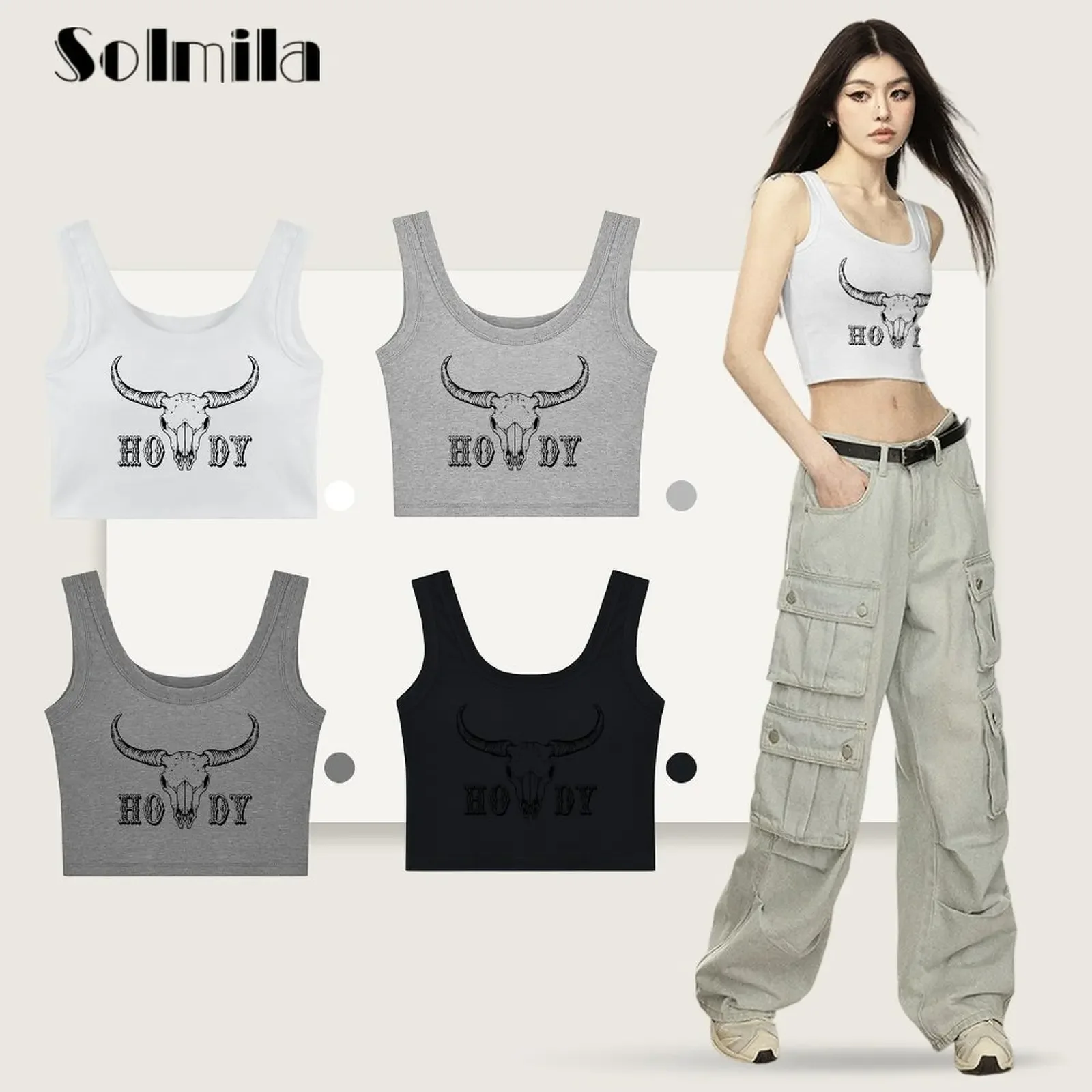 المرأة المألوف النمط الأساسي يمكن ارتداؤها كما الغرب الخارجي Howdy البقرة الجمجمة طباعة ضئيلة سترة الصيف امرأة الملابس س الرقبة تي شيرت #5