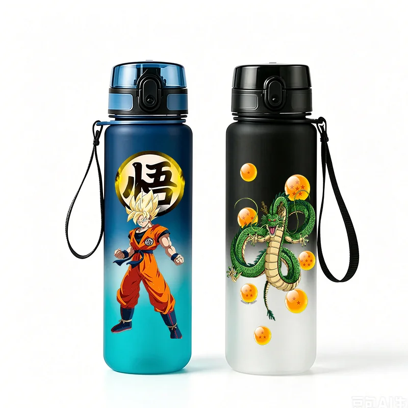 Dragon Ball Z Goku 650ml Tritan Water Bottle BPA Free Leakproof Pop Up Lid Portable Sports Cup Teens School Travel Anime Gift