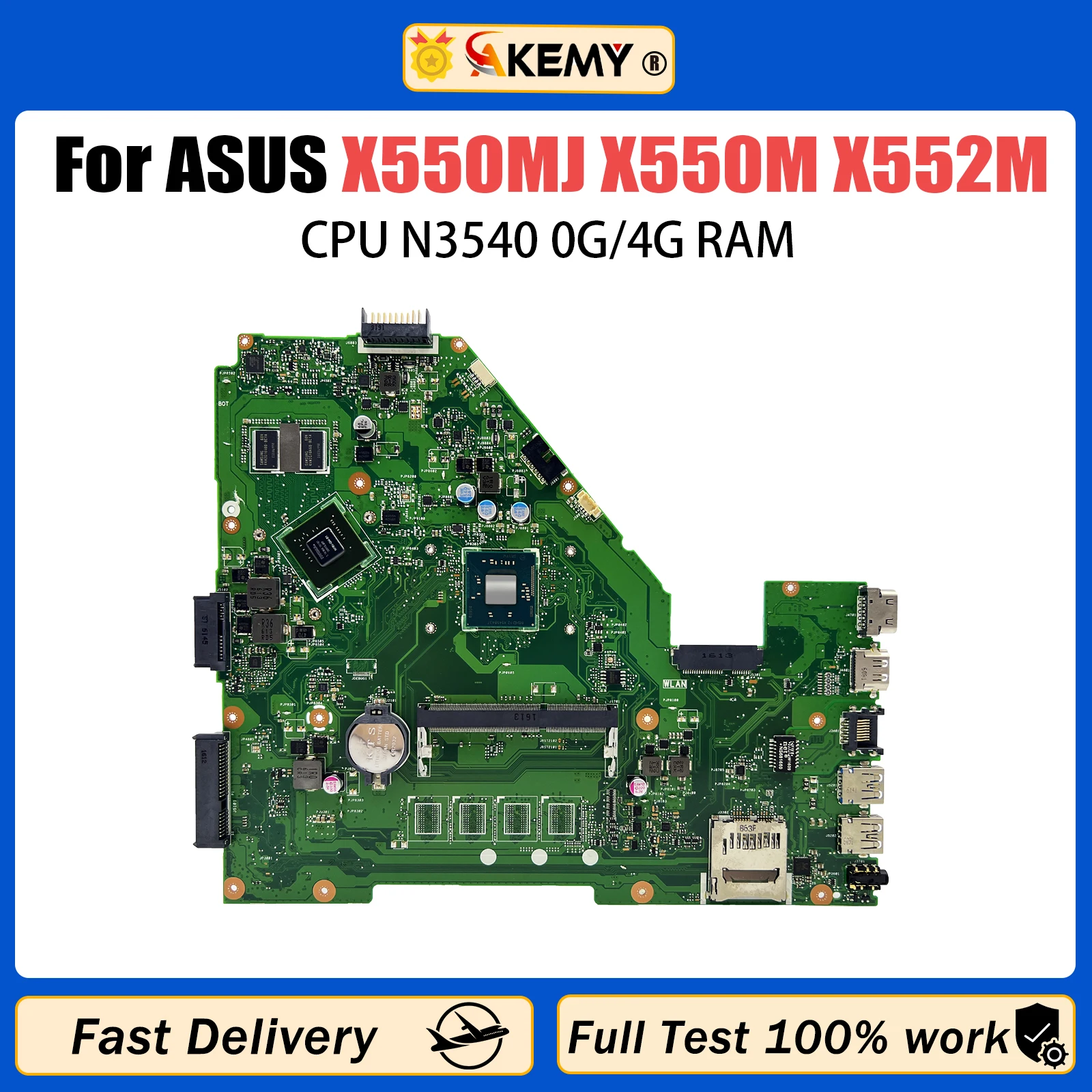 

AKEMY X550MD with N2840 N3540 CPU GT920M RAM-0GB Mainboard For ASUS X550MJ X552M X550M Y582M DX992M Laptop Motherboard