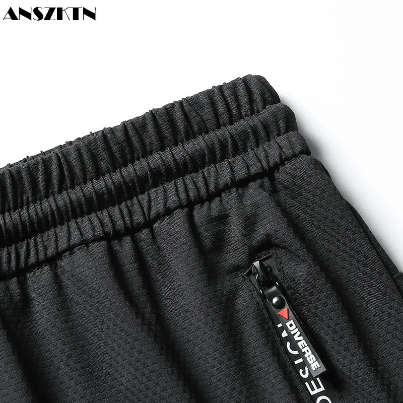 ANSZKTN Spring and summer thin air conditioning pants men's sports ice silk casual shorts elastic quick dry pants