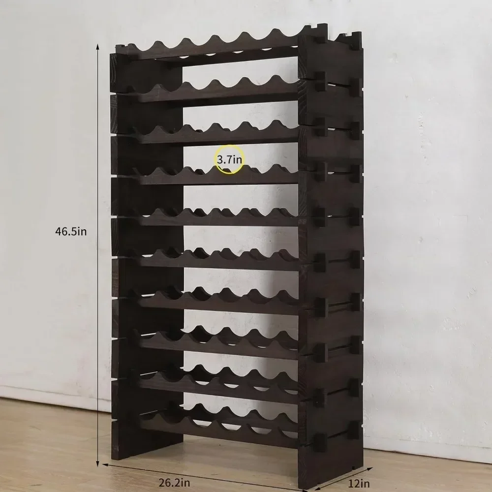 Wine Rack Solid Wood Stackable Storage Wooden Wine Rack Wine Cabinet (60 Bottles)|