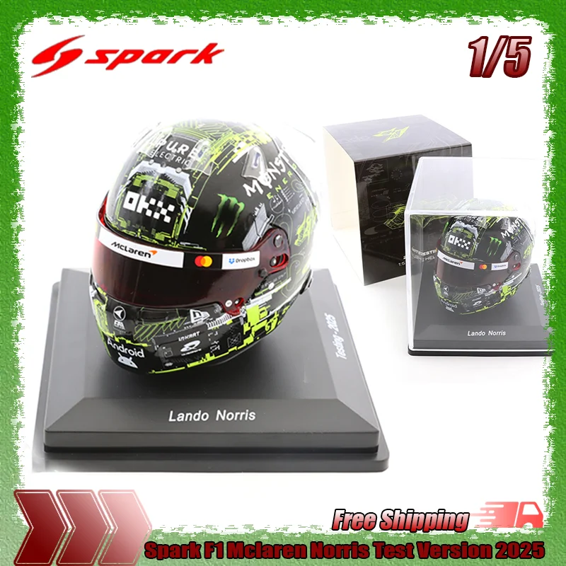 

New Stock Spark F1 1:5 Mclaren Norris Test Version 2025 Simulation Miniature Helmet Models Custom Boy Gifts Ornament Collectible