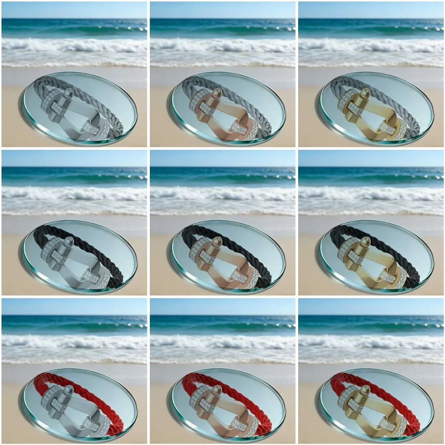 

Очень большая женская бижутерия из нержавеющей стали с нейлоновым шнуром и полудиамантами, для повседневной носки, в подарок на вечеринку, изысканный подарок для пары.